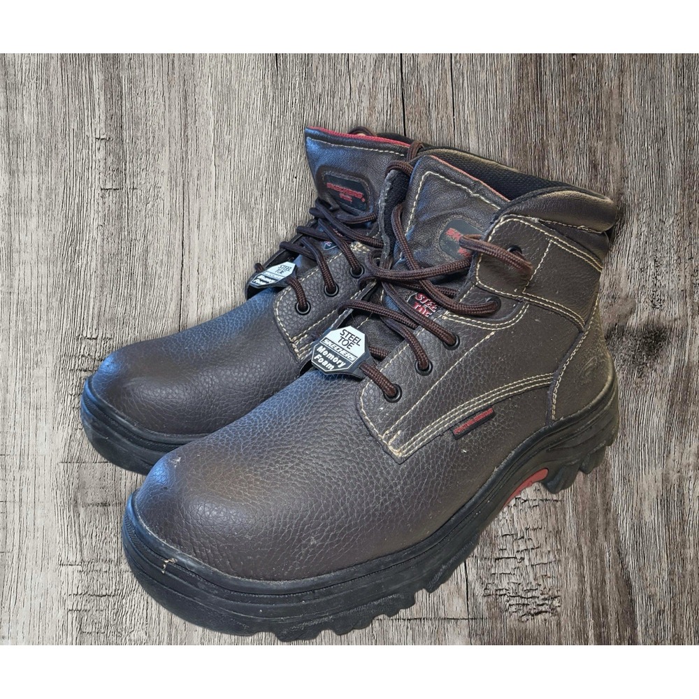 Skechers Leather Steel Toe Work Boots Puncture Resistant Men's Size 13